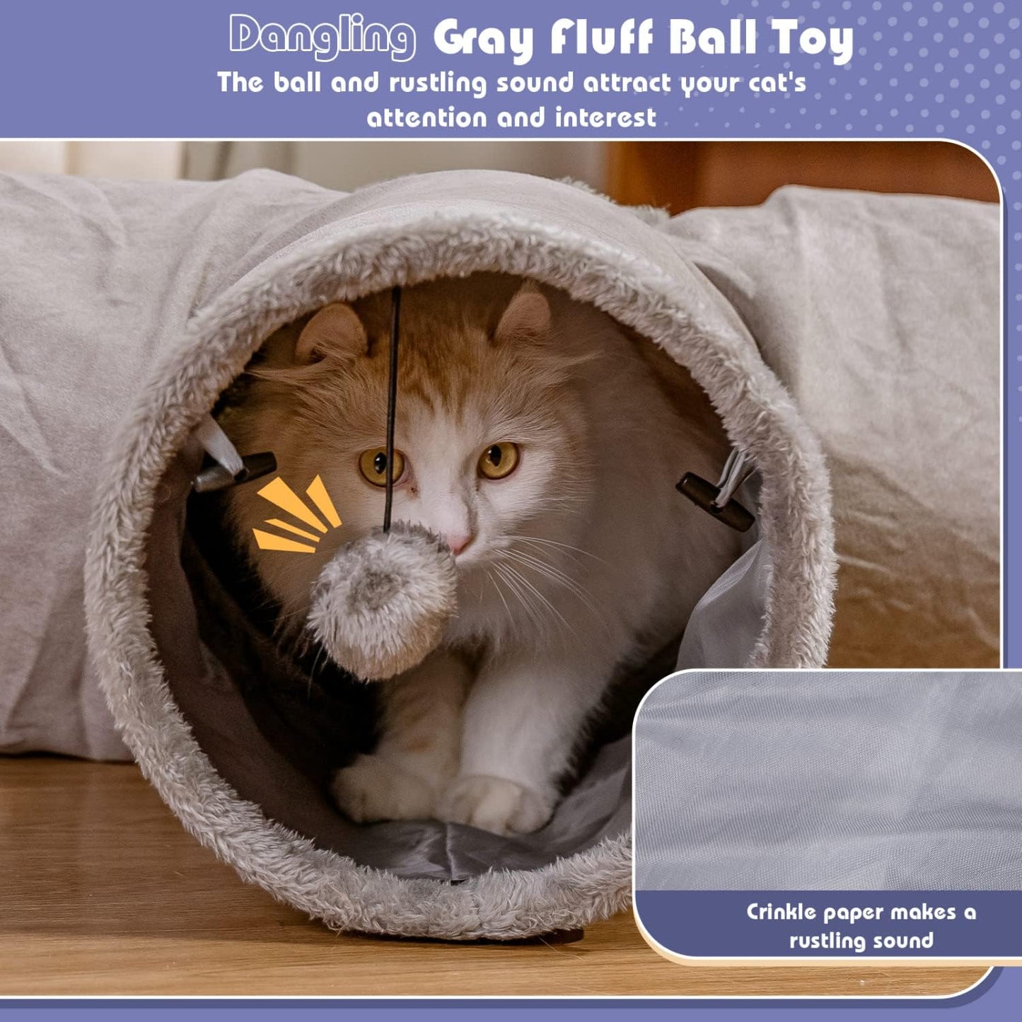 Luna – 3-Way Collapsible Suede Tunnel