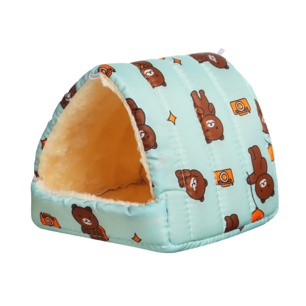 Colorful Comfortable Rabbit Squirrel Mini Cage Hamster House Small Animal Sleeping Bed Guinea Pig Nest Warm Mat