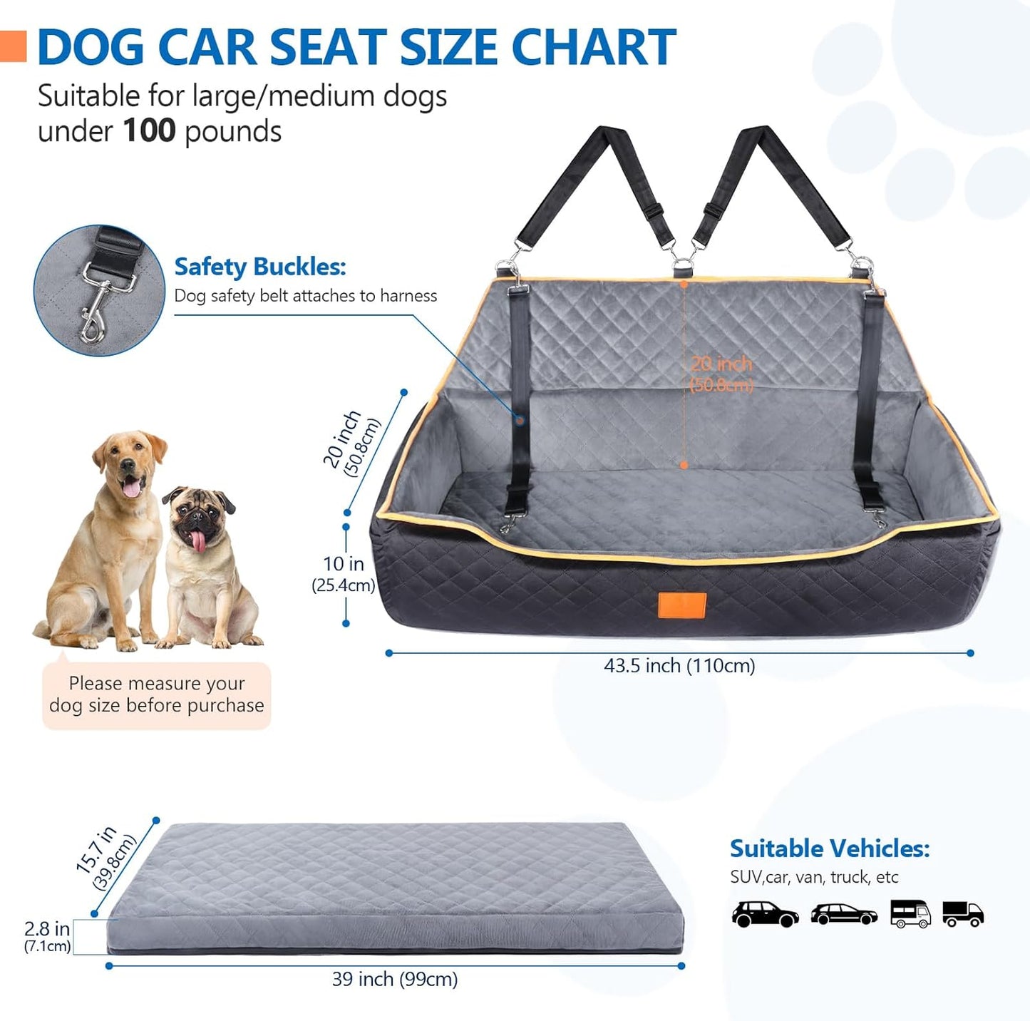 Bailey – Deluxe Dog Car Seat & Travel Bed