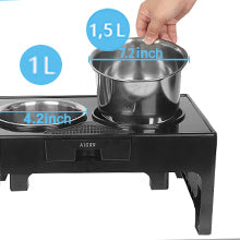 Elevated Dog Bowls, Stainless Steel Raised Bowl with Adjustable Stand, Double Food and Water for Medium Large Dogs or Cat, 3 Heights 3.9”, 7.8”, 11.8” (Black) : Amazon.co.uk: Pet Supplies