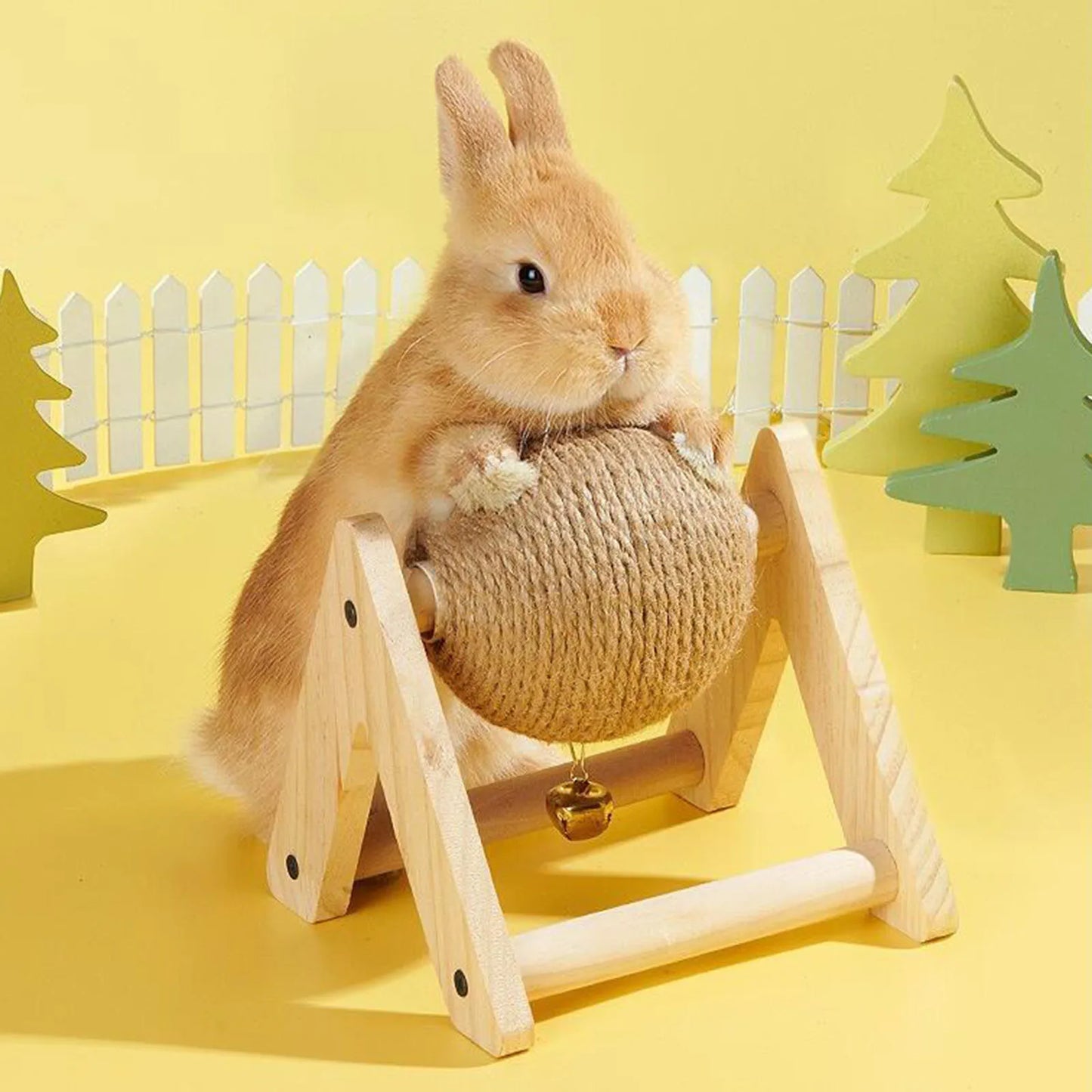 Rabbit Toys Grinding Claw Ball Sisal Hemp Wear and Bite Resistant Stable Anti Overturning Little Pet Puzzle Toy Rabbit