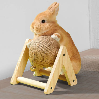 Rabbit Toys Grinding Claw Ball Sisal Hemp Wear and Bite Resistant Stable Anti Overturning Little Pet Puzzle Toy Rabbit