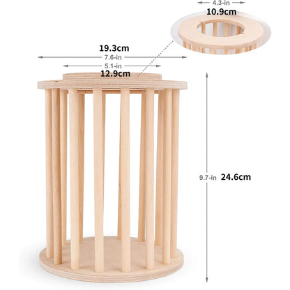 1Pc Accessories, Colors and Styles, Shipped Randomly, Wooden Rabbit Hay Feeder, Pet Supplies, Cylindrical Vertical Feeder, Storage Rack with Lid
