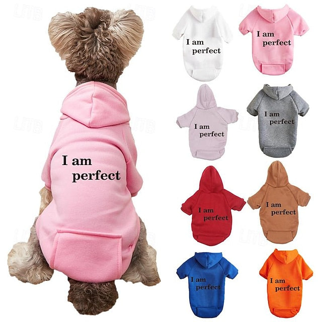 Dog Cat Hoodie Sports Casual Winter Breathable Soft Washable Comfortable Outdoor Casual Daily Dog Clothing for Bichon Frise Pomeranian Baby Pet Papillon Small