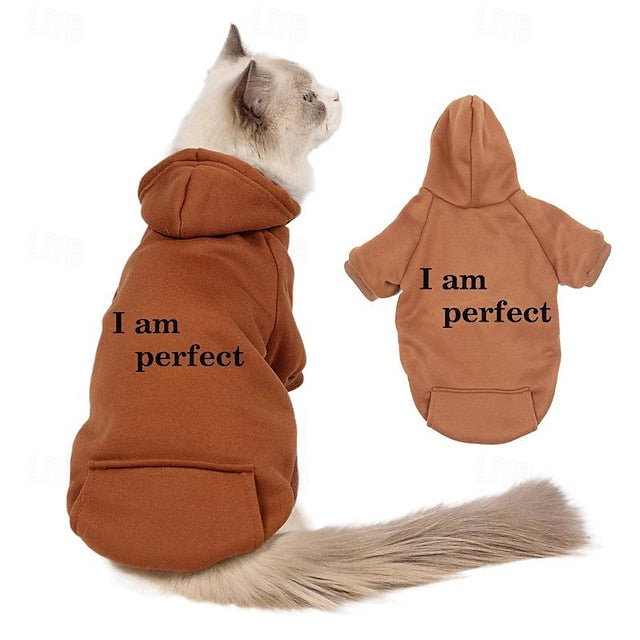 Dog Cat Hoodie Sports Casual Winter Breathable Soft Washable Comfortable Outdoor Casual Daily Dog Clothing for Bichon Frise Pomeranian Baby Pet Papillon Small